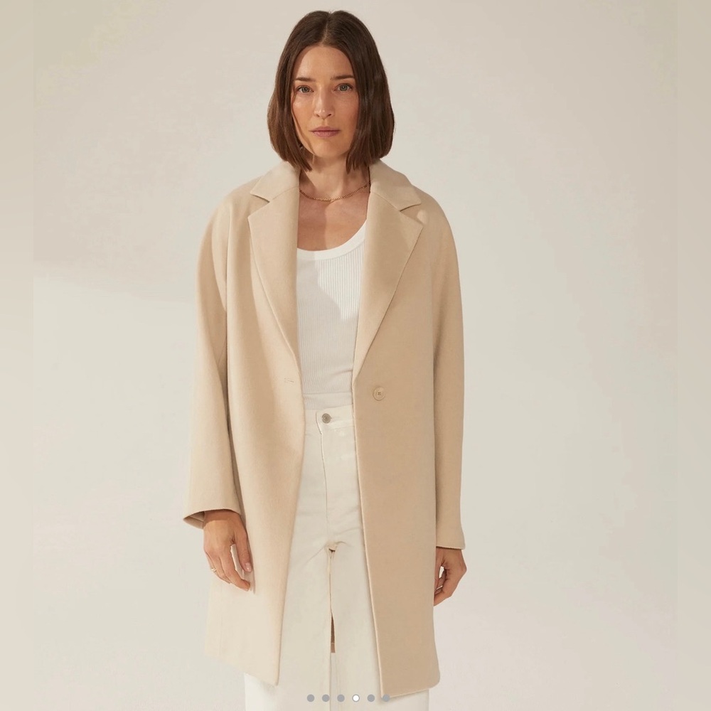 NEW Risa Cashmere-Wool Button Down Car Coat -Light Beige -by Italic